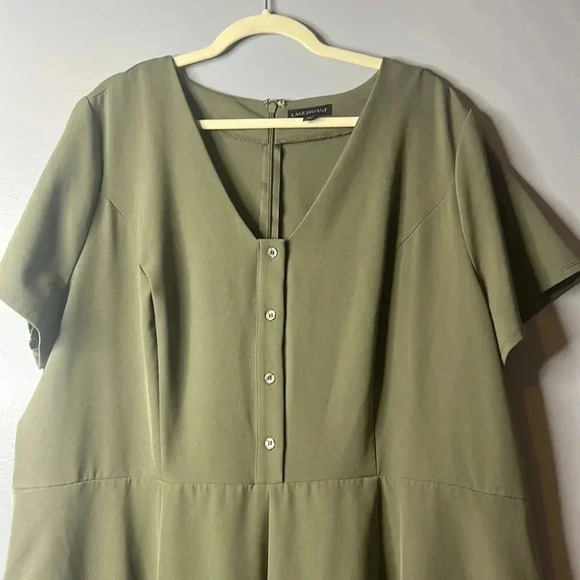 Lane Bryant Olive Green Pants Suit size 24 *minor flaws* see description & pics - Picture 3 of 7